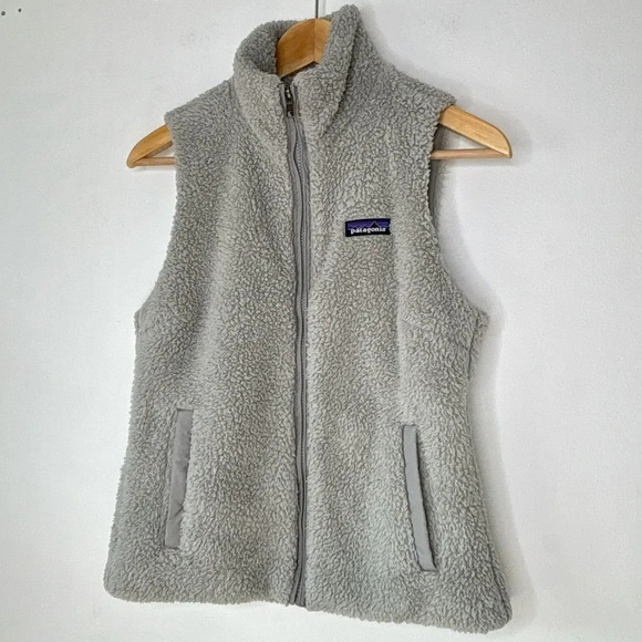 Patagonia Los Gatos Deep Fleece Light Gray Vest Size S - Picture 13 of 14